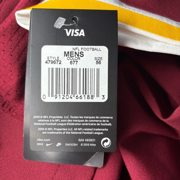 Redskins Jersey Mens 56 Nike NFL Football Team Issued Official Pro Athlete Field - Picture 8 of 10